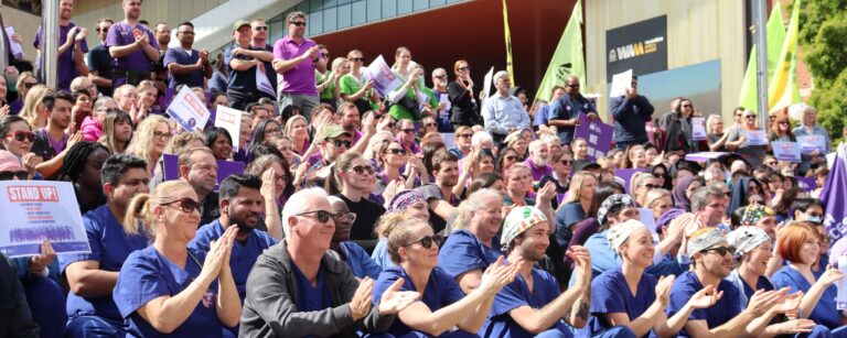 HSUWA Members united together at a public sector rally.