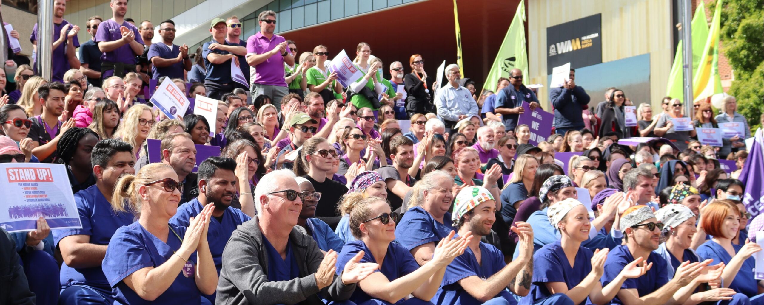 HSUWA Members united together at a public sector rally.